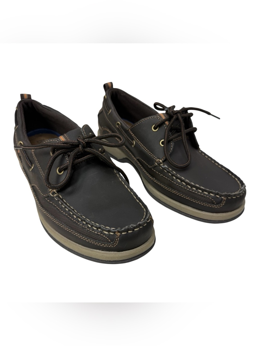 Men's Brown Leather Boat Shoes - Lace-Up Casual Comfort